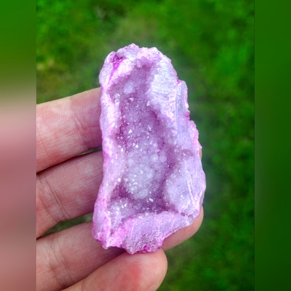 Pink Geode Crystal Pendant